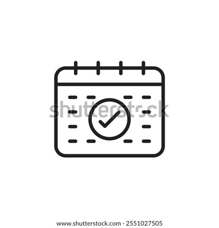 Calendar check thin line vector icon.