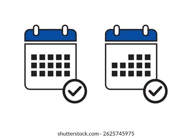Icono de Web de programación de horario de comprobación de calendario 