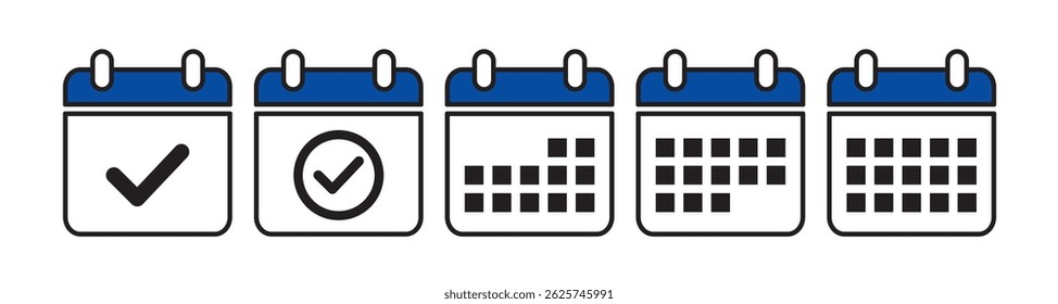 Icono de Web de programación de horario de comprobación de calendario 
