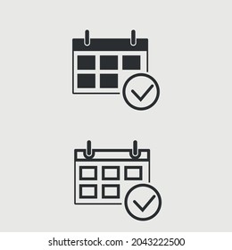 Calendar check  vector icon illustration sign for web and design