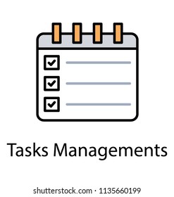 
Calendar with checkboxes showing icon for task management 
