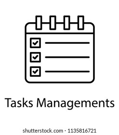 
Calendar with checkboxes showing icon for task management 
