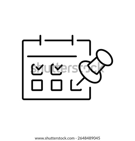 Calendar checked vector line icon. Simple element illustration. calendar checked outline icon from ultimate glyphicons concept. Can be used for web and mobile