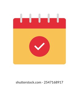 Calendar checklist complete flat design schedule icon