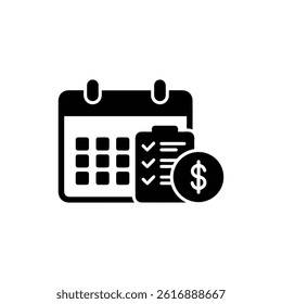 Calendar with Checklist and Dollar Sign Symbolizing Business Deadlines and Financial Goals