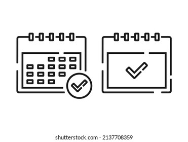 Calendario con icono de lista de verificación. Ilustración del vector