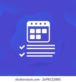 calendar and checklist icon for web