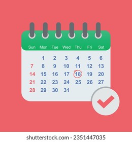 Calendar with checkmark Approved or schedule date