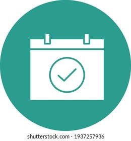 Calendar, checkmark, done icon vector image. Can also be used for customer support. Suitable for use on web apps, mobile apps and print media.