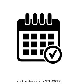 Calendar Checkmark Icon Stock Vector (Royalty Free) 321500300 ...