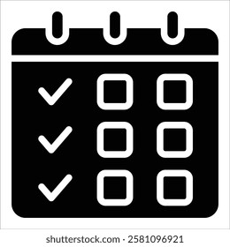 Calendar With Checkmark Icon Element For Design