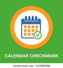 calendar checkmark icon, vector event symbol, day or month icon