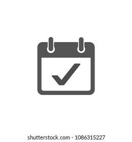 Calendar checkmark icon. vector illustration icon appointment date check