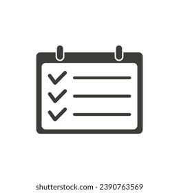 Icono de marca de verificación del calendario. Ilustración vectorial. EPS 10.
