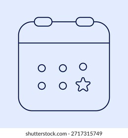 Icono de línea de marca de verificación de calendario con Ilustración vectorial de trazo editable