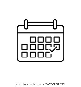 Calendário com Marca de Seleção Representando Tarefas e Pagamentos Concluídos ou Verificados