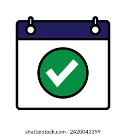 calendario con símbolo de marca de verificación vector