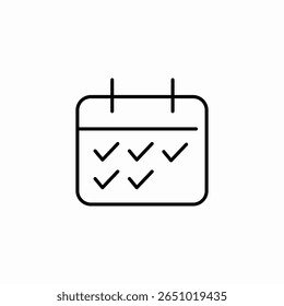 calendar with checkmarks icon sign vector