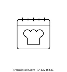 Calendar, chef icon. Simple thin line, outline vector of calendar icons for ui and ux, website or mobile application
