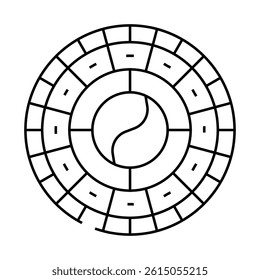 calendar chinese line icon vector. calendar chinese sign. isolated contour symbol black illustration