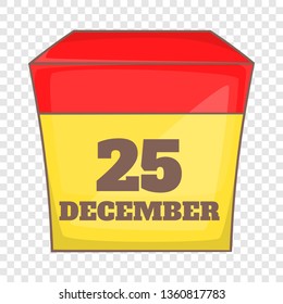 Calendar with christmas date page in cartoon style isolated on background for any web design 