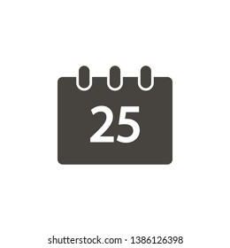Calendar, Christmas, event vector icon. Simple element illustrationCalendar, Christmas, event vector icon. Material concept vector illustration.