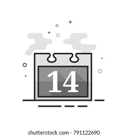 Calendar Christmas icon in flat outlined grayscale style. Vector illustration.
