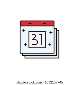 calendar, Christmas line icon. Elements of New Year, Christmas illustration. Premium quality graphic design icon. Can be used for web, logo, mobile app, UI, UX