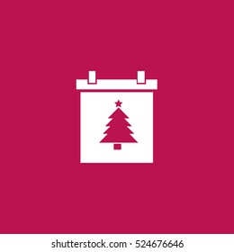 calendar with christmas tree icon illustration vector, can be used for web and mobile design