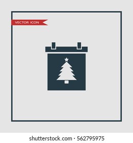 calendar with christmas tree icon illustration vector, can be used for web and mobile design.