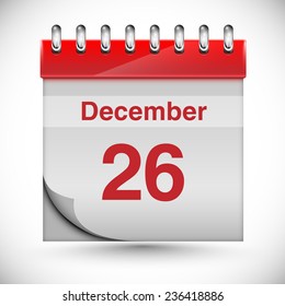 Calendar for Chritmas, vector