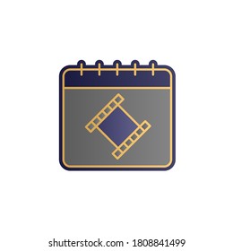 Calendar, cinema color gradient vector icon