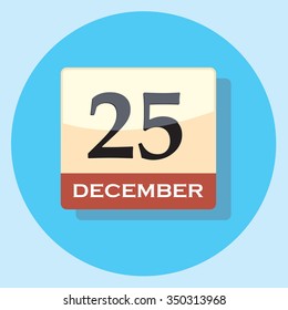 calendar circle icon with shadow