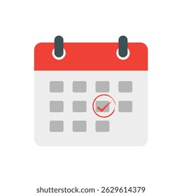 Calendar with circle red check mark on date, highlight important date calendar icon, event calendar reminder, appointment date done, approved agendar planner, transparent PNG, vector illustration. - Powered by Shutterstock - Get 15% off with code: PIKWIZARD15