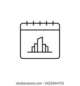 Calendar, city icon. Simple thin line, outline vector of calendar icons for ui and ux, website or mobile application