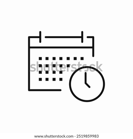 calendar clock date time icon sign vector
