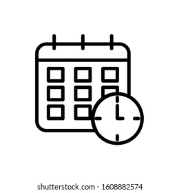 Calendar and clock design, Planner time event moth date day page plan and reminder theme Vector illustration