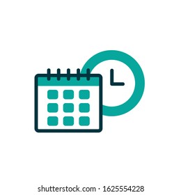 Calendar and clock design, Planner time event moth date day page plan and reminder theme Vector illustration