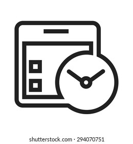 Calendar, clock, event, schedule icon vector image. Can also be used for SEO, digital marketing, technology. Suitable for web apps, mobile apps and print media.