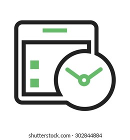 Calendar, clock, event, schedule icon vector image. Can also be used for seo, digital marketing, technology. Suitable for use on web apps, mobile apps and print media.