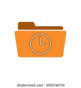 Calendar clock folder history time timetable wait icon. Vector icon