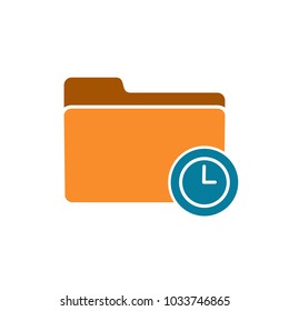 Calendar clock folder history time timetable wait icon. Vector icon