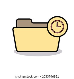 Calendar clock folder history time timetable wait icon. Vector icon