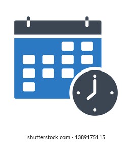 Calendar Clock Glyph Double Color Icon