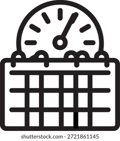 Calendario con icono de reloj fecha límite recordatorio de cita organización planificación de eventos gestión de la productividad.