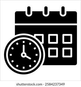 Calendar Clock Icon Element For Design