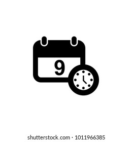 calendar and clock icon. Element of finance for mobile concept and web apps. Illustration icon for website design and development, app development. Premium icon on white background