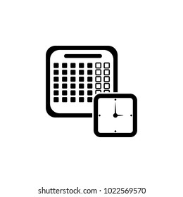 calendar with a clock icon. Element of calendar for mobile concept and web apps. Icon for website design and development, app development. Premium icon on white background