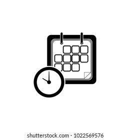 calendar with a clock icon. Element of calendar for mobile concept and web apps. Icon for website design and development, app development. Premium icon on white background