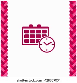 Calendar and clock icon Flat Design. Isolated Illustration.